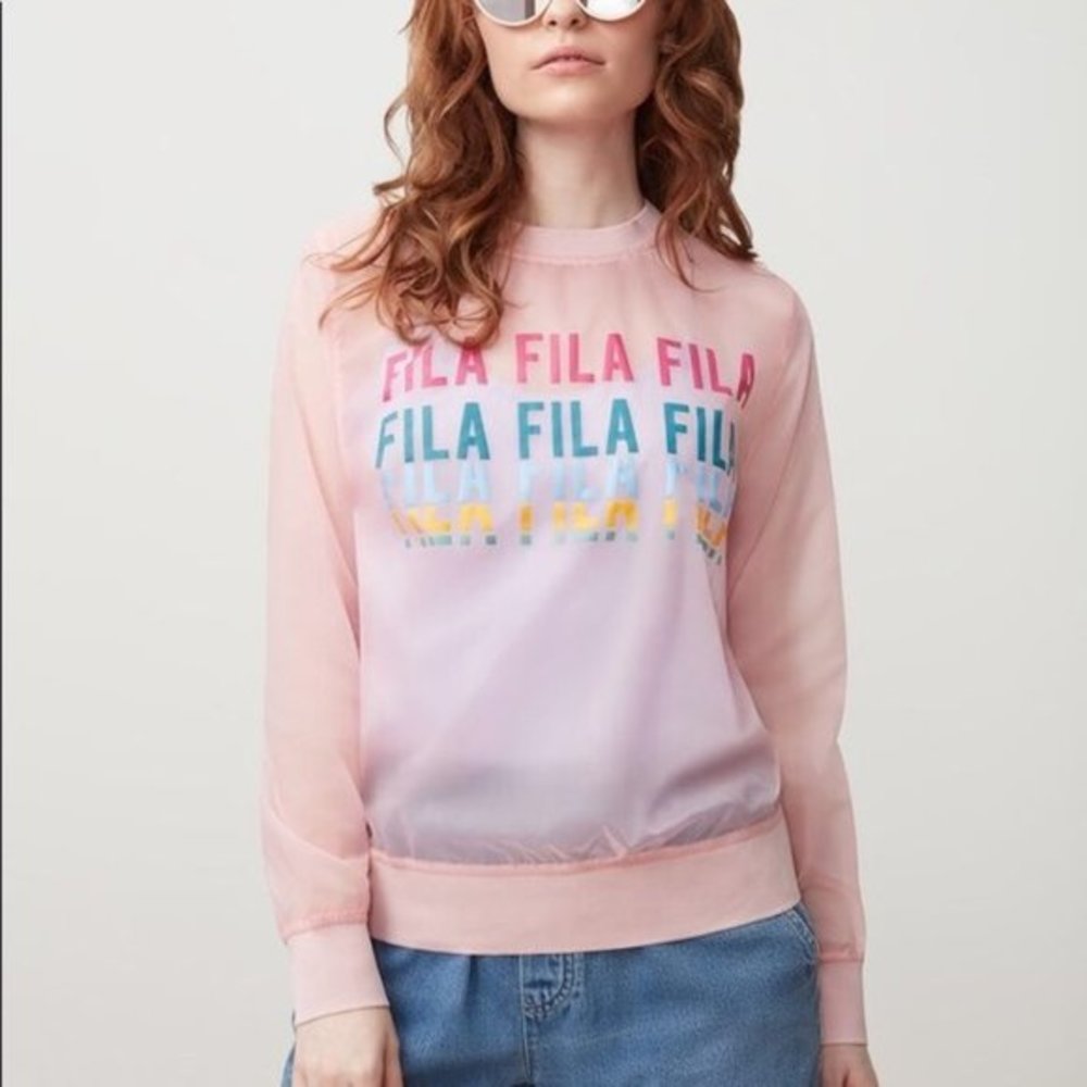 NWT FILA Sol Sheer Woven Sweatshirt